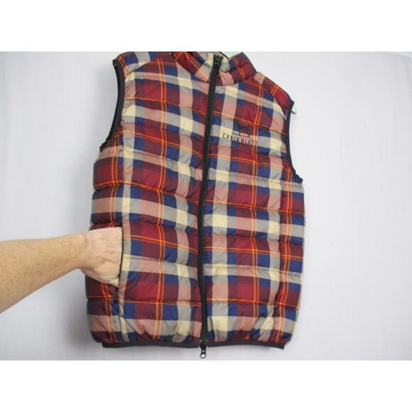ECOALF Cardiff Vest Jacket Puffer Down Fill Primaloft Full Zip Tartan Plaid Logo - Picture 2 of 16